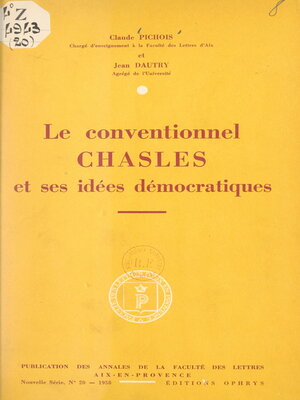 cover image of Le conventionnel Chasles et ses idées démocratiques